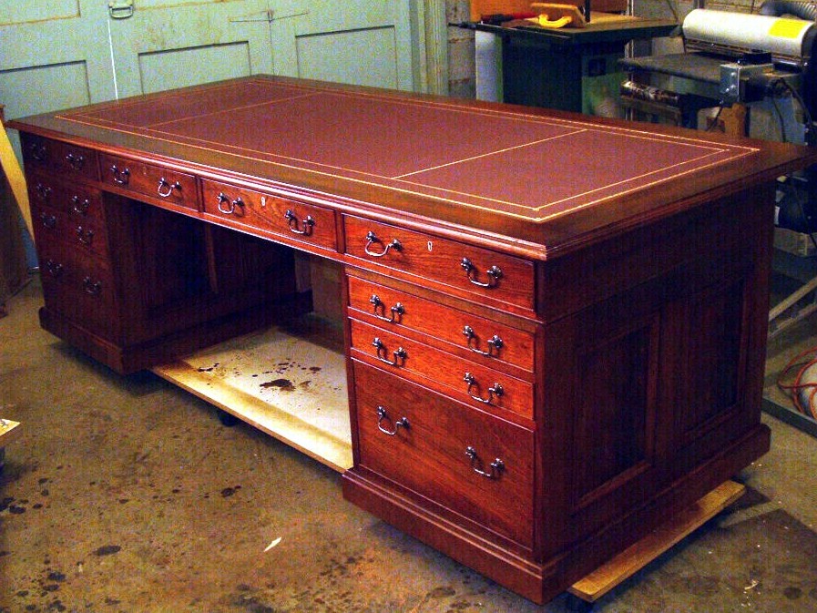 Mahogany Partners Desk by Andrew Alstin Handkrafted